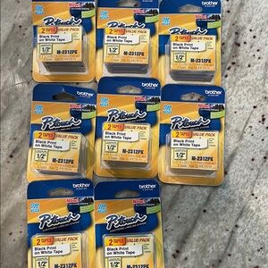 Brother P-Touch Label Maker Tape - Black on White